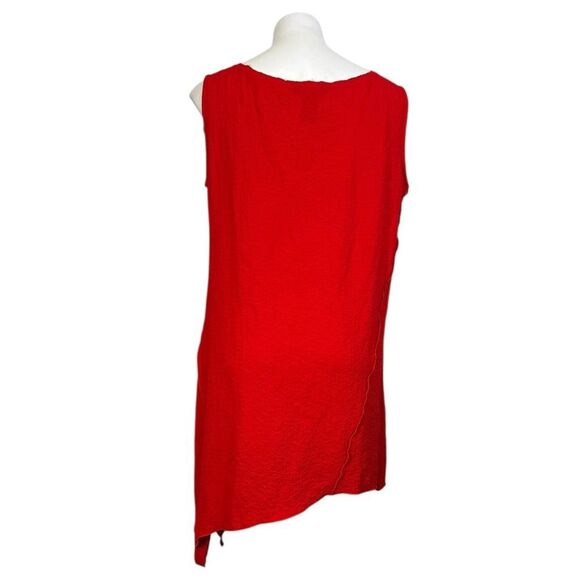 Ali Miles tunic plus size 2x red sleeveless asymmetrical hem - Picture 4 of 6